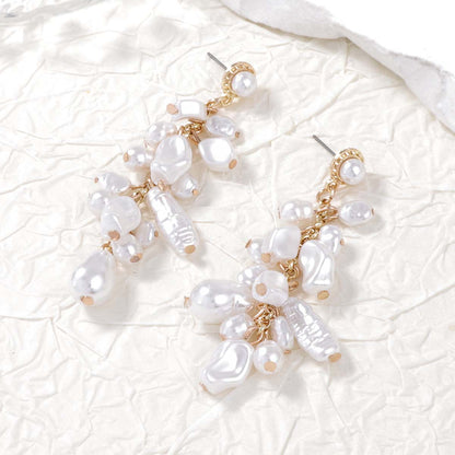 Elegant Spring Duo Set: Unique Irregular Faux Pearl Necklace for Women - Stylish Layered Baroque Design for Chic Occasions