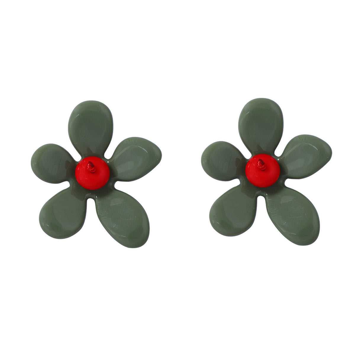Chic Minimalist Large Resin Flower Earrings for Women - Versatile, Fresh Design Perfect for Daily Commuting and Any Occasion