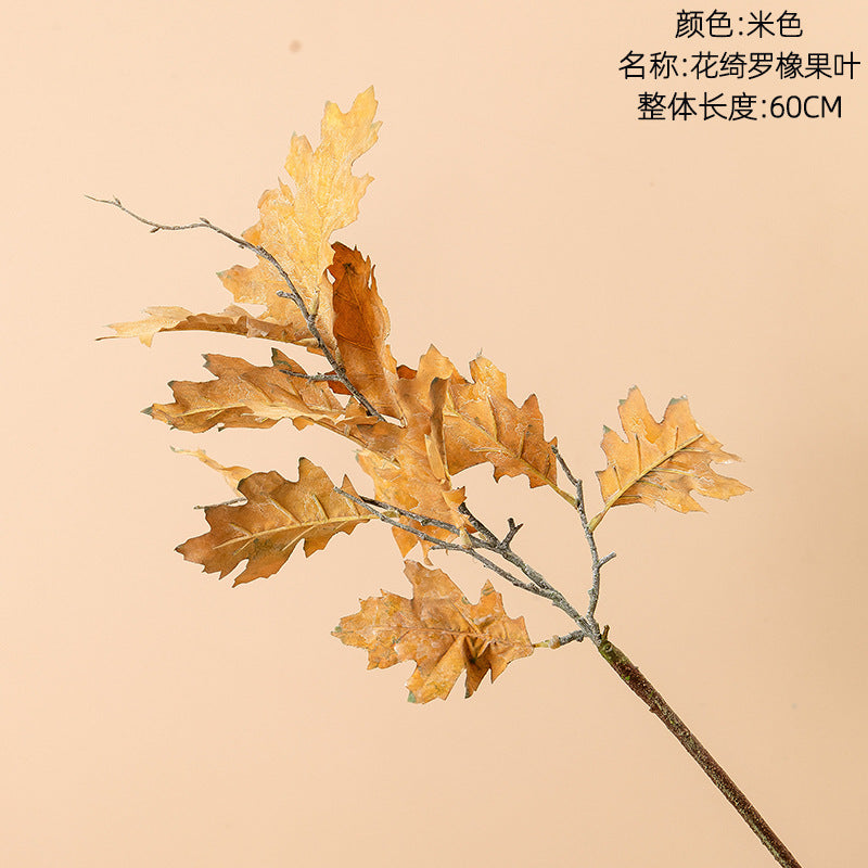 Elegant Dry Oak Leaf Home Decor - Stunning INS-Style Faux Floral Arrangement for Weddings & Events - MW82114