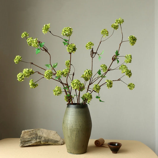 Lifelike Green Hydrangea Bouquet - Elegant Faux Flower Arrangement for Living Room and Dining Table Décor - Perfect for Home Décor and Special Occasions