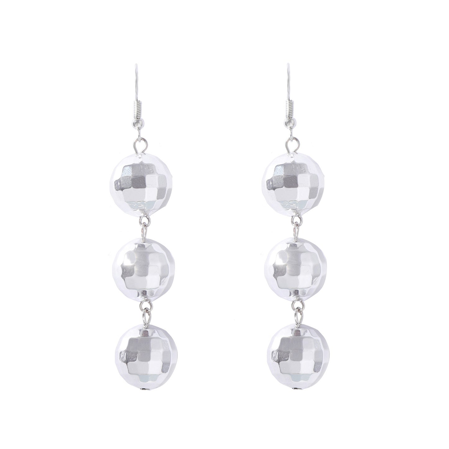Trendy Geometric Disco Ball Beaded Dangle Earrings for Women - Hip Hop Sweet and Cool Tassel Design, Perfect for Any Occasion