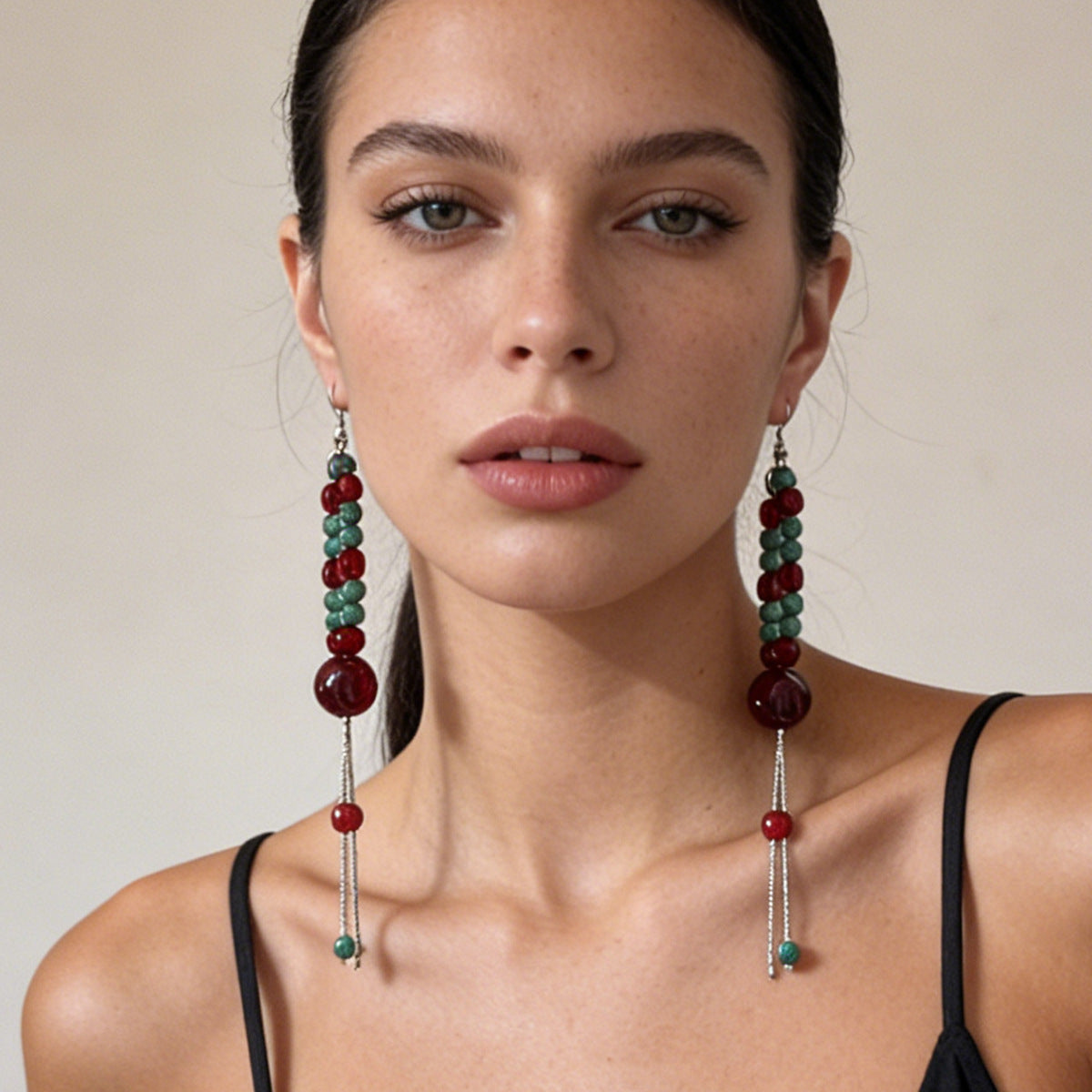 Bohemian Chic Geometric Beaded Statement Long Tassel Earrings - Elevate Your Style with Unique High-Quality Ear Accessories for Women