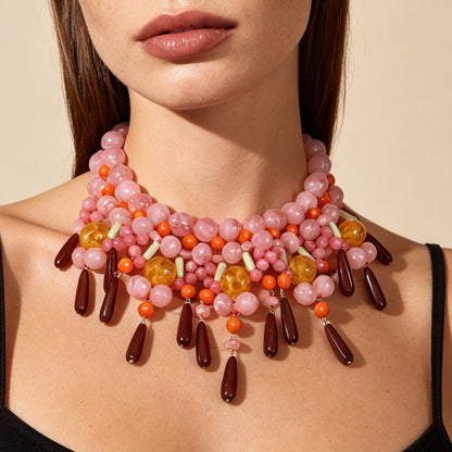 Stylish Creative Beaded Tassel Pendant Necklace for Women – Unique Boho Jewelry Gift for Every Occasion