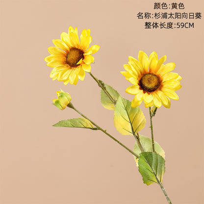 Realistic Sunflower Home Decor - Artificial Sugi Sunflower Arrangement for Weddings and Celebrations - Perfect for Year-Round Decoration (Model MW78003)