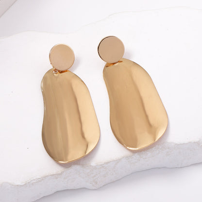 Chic Irregular Geometric Alloy Drop Earrings for Commuters - Stylish and Versatile Women's Accessories
