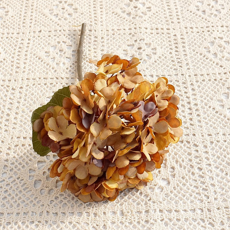 Miniature Autumn-Inspired Hydrangea Blooms - Realistic Faux Floral Arrangement for Home Decor and Wedding Decorations