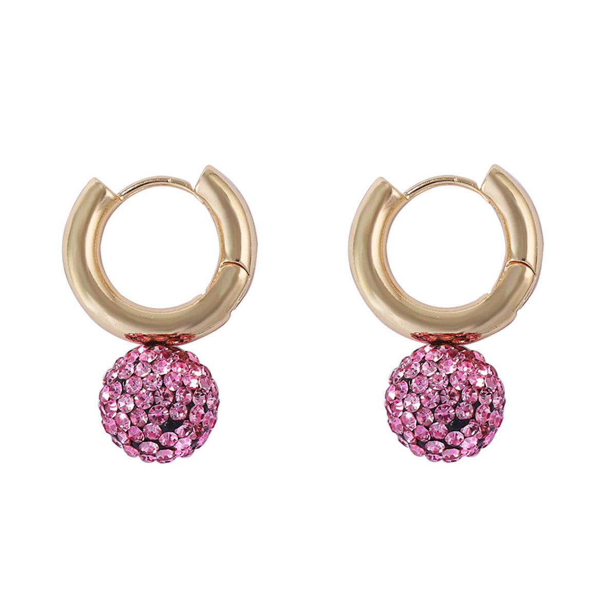 Exquisite Lightweight Luxury Elegant Rhinestone-Studded 3D Sphere Geometric Ear Cuff Earrings - Perfect for Parties and Everyday Glamour