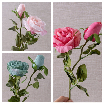 Realistic Single Stem Green Rose - INS Trendy Artificial Plant for Wedding Decor, Home Decor, and Event Decorations - Model YC1029