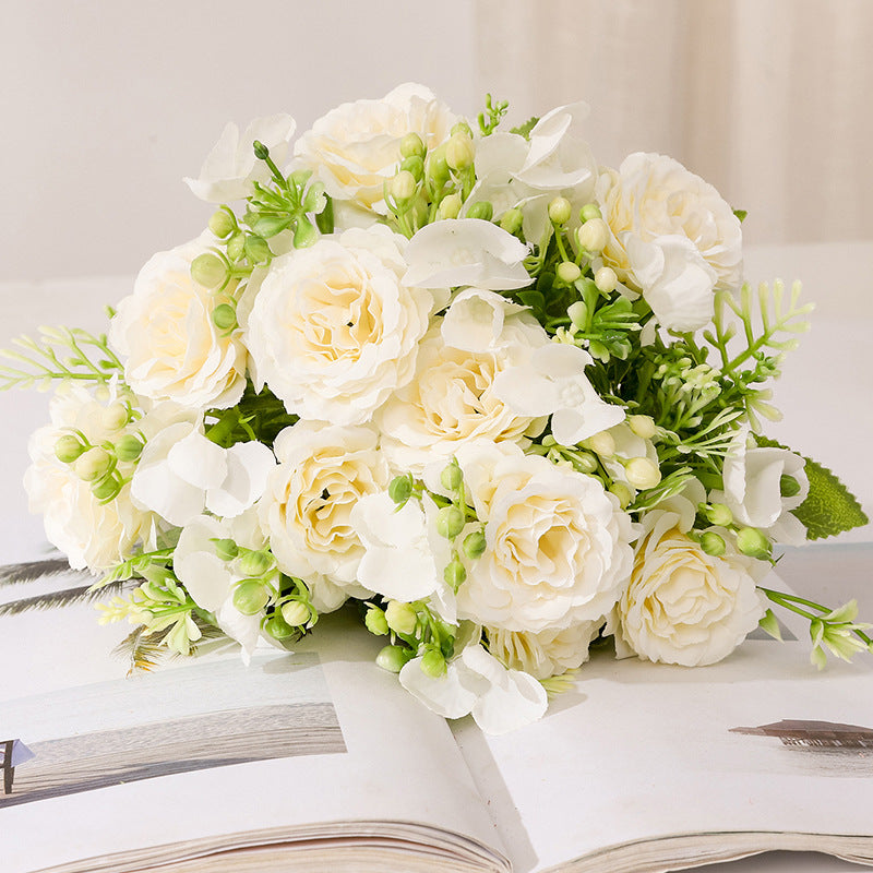 Stunning Artificial Floral Arrangement with Classic Peony, Rose, and Hydrangea for Weddings and Home Decor - Timeless Elegance and Versatile Style