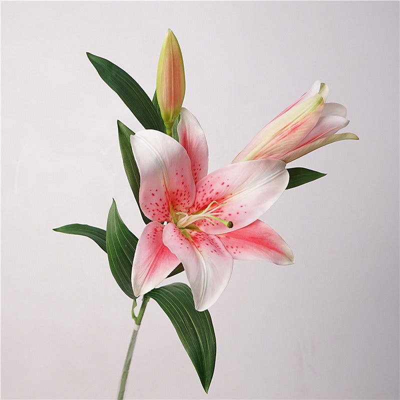 Luxurious Hand-feel Moisture-retaining Large Lily Faux Flower Arrangement – Perfect for Home Decor, Bouquets, Window Display, Event Styling, and Wedding Floral Art