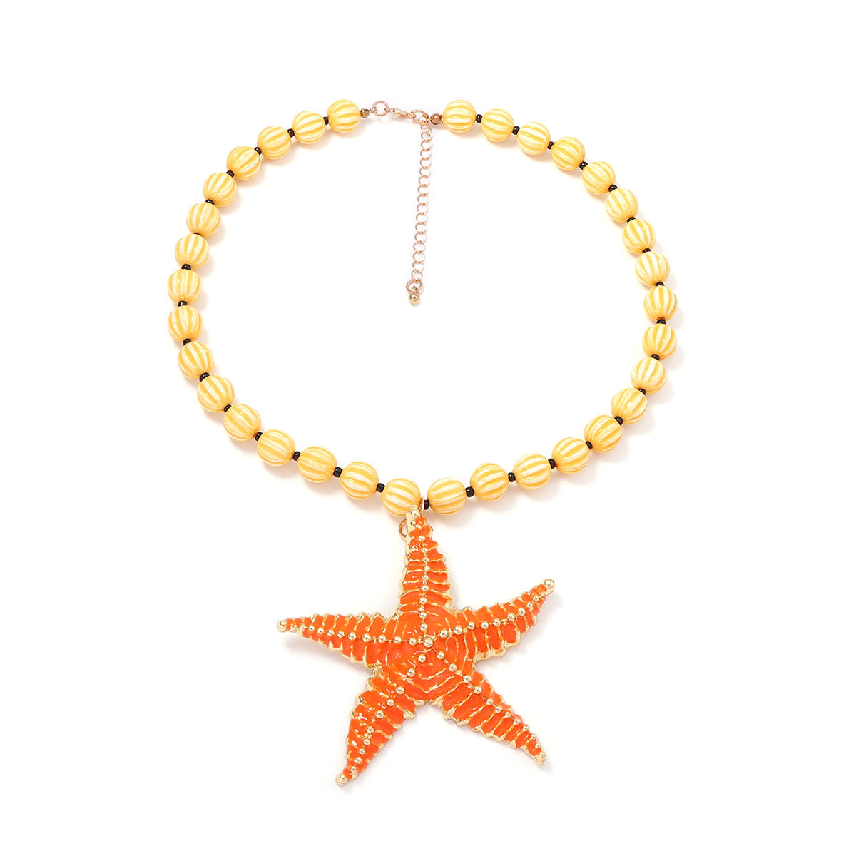 Beach Vacation-Inspired Ocean Life Pendant Necklace with Colorful Beaded Design - Perfect Summer Jewelry for Women