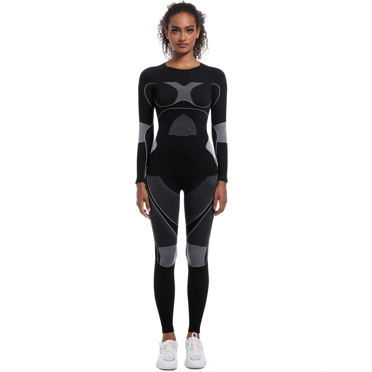 Seamless Tight Fitting Long Sleeve Sports Bodysuit Set for Women Ideal Cycling Yoga Fitness and Skiing Outfit with Enhanced Comfort Flexibility