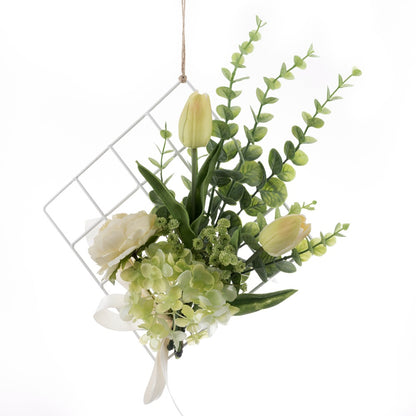 Artificial Flower Arrangement - Realistic Hydrangea & Tulip Wall Decor for Weddings - Elegant Handheld Bouquets - CF01072