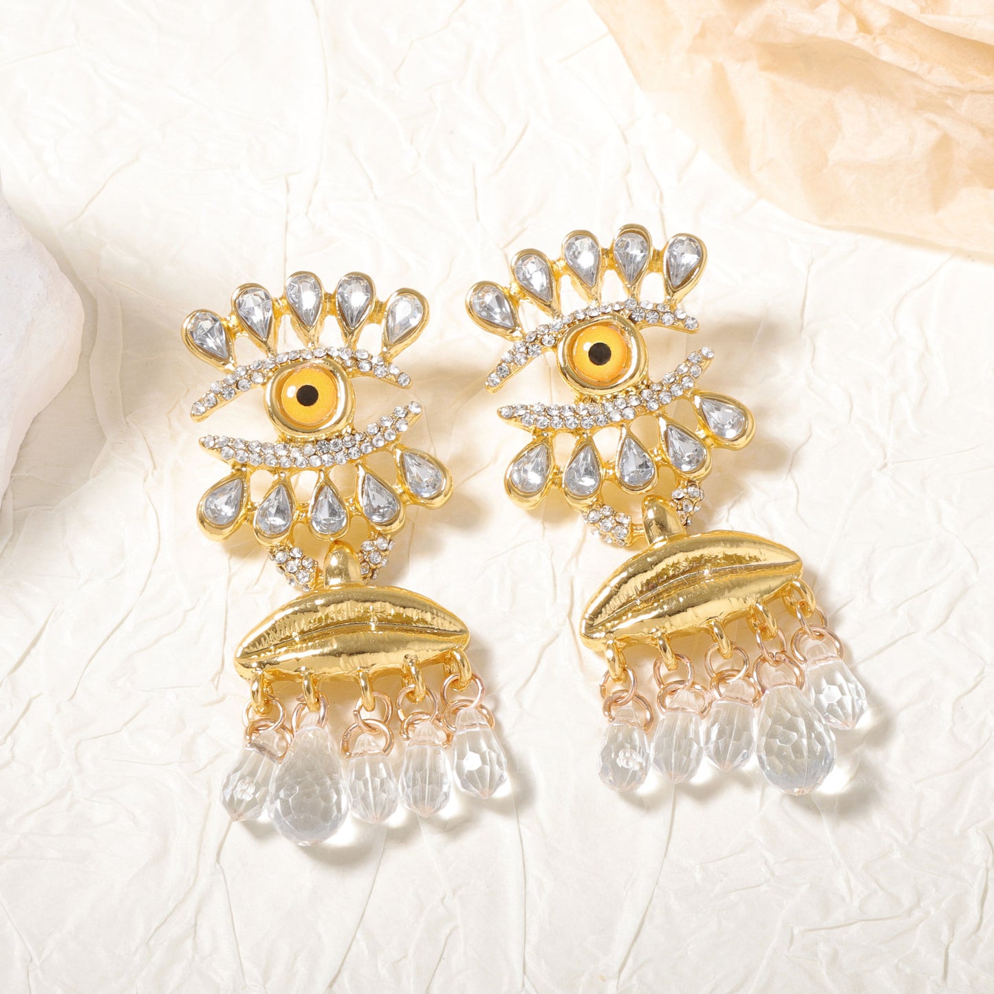 Chic Vintage-Inspired Tassel Earrings with Luxurious Feel - French Fashionable Devil Eye Drop Earrings for a Unique Style