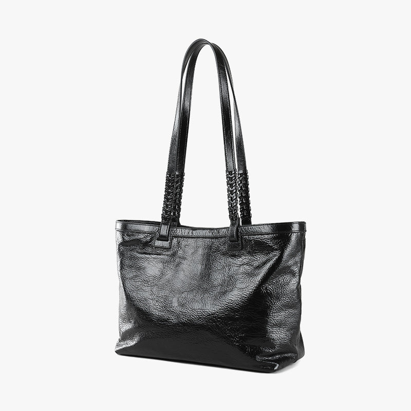 Elegant Genuine Leather Women's Handbag Commuter Tote Versatile Crossbody Purse with Feel for the Modern Professional