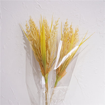 Natural Wind Style Oatmeal Faux Flowers - Elegant Decorative Arrangements for Living Room, Photography Props, and Dining Table - Beautiful Plastic Artificial Flowers