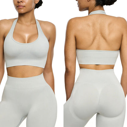 Seamless Women's Yoga Set Tummy Control Leggings Drawstring Sports Bra and Lift Enhancing Shorts for Comfort and Style