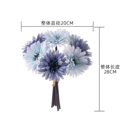 Realistic Faux Flower Bouquet Featuring African Daisies - Perfect for Home Decor, Weddings, and Handheld Arrangements - Model GF16183A