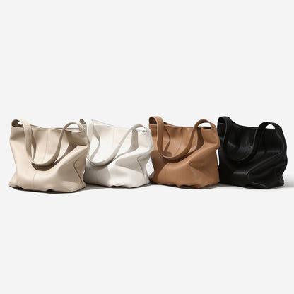 Luxurious Large Capacity Genuine Leather Tote Bag Soft Leather Handbag for Effortless Everyday Chic and Comfort