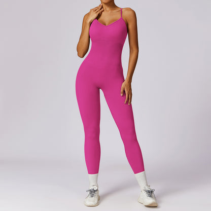 Seamless Back Yoga Bodysuit with Adjustable Straps for Dance Gym and Active Wear Elevate Your Workout with Style and Comfort