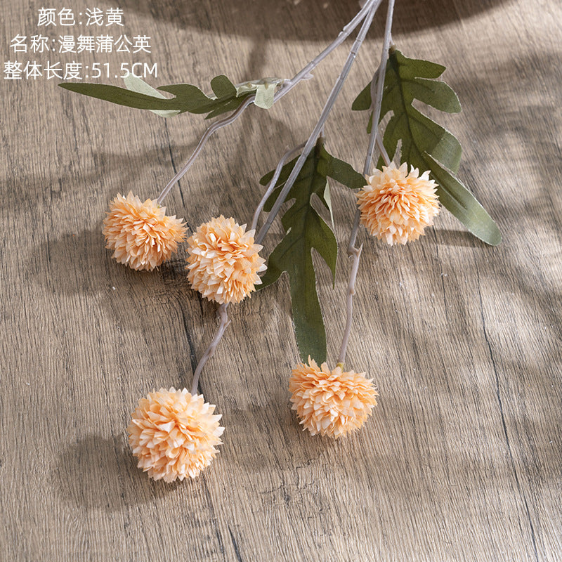 Elegant Fake Green Plant with Dancing Dandelions – Lifelike Faux Flower Wedding Decor for Modern Celebrations - INS Style MW66783