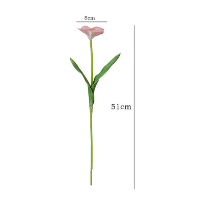 Stunning Single-Stem PU Open Tulip Flower Bouquet for Wedding Decor and Photography - Realistic Faux Tulip Arrangement