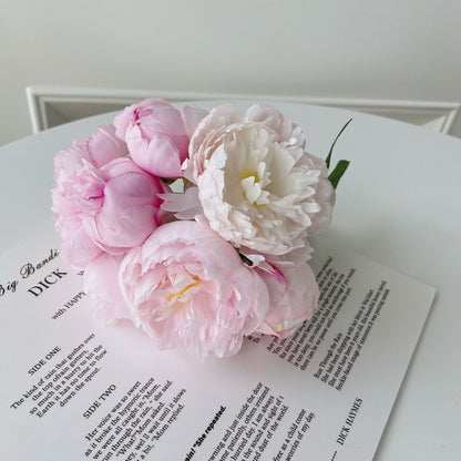 High-Quality Peony and Herbaceous Peony Artificial Flower Bouquet - Realistic Silk Décor for Living Room, Wedding, and Event Centerpieces