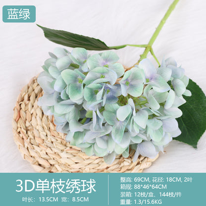 Realistic 3D Printed Hydrangea Flower Stem - Stunning Faux Floral Arrangement for Rustic Wedding Decor and Home Accents