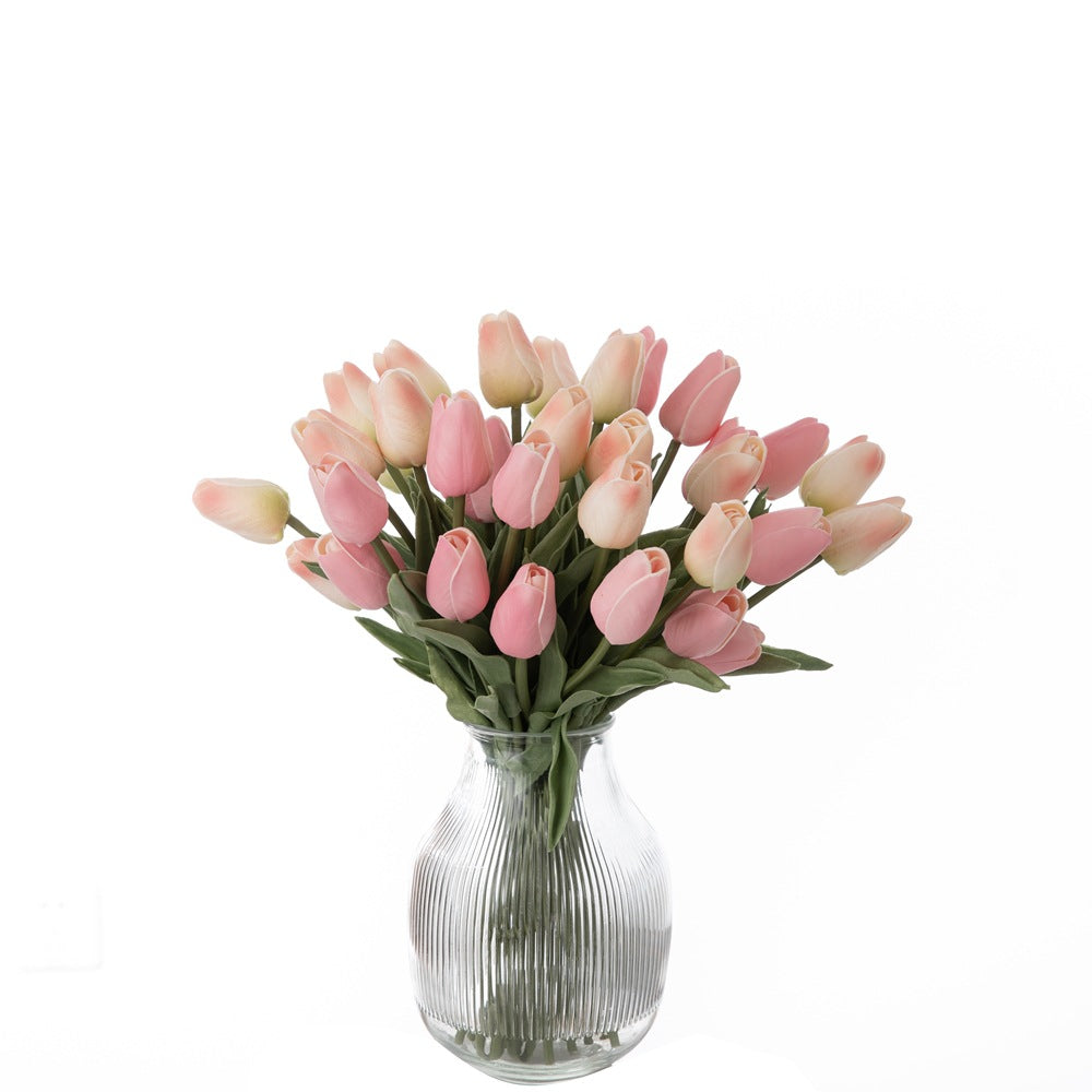 Realistic Miniature Tulip Artificial Plants - PU Silk Flowers for Home Décor - Beautiful, Lifelike Faux Flowers (Model MW01502Y) - Perfect for Every Occasion