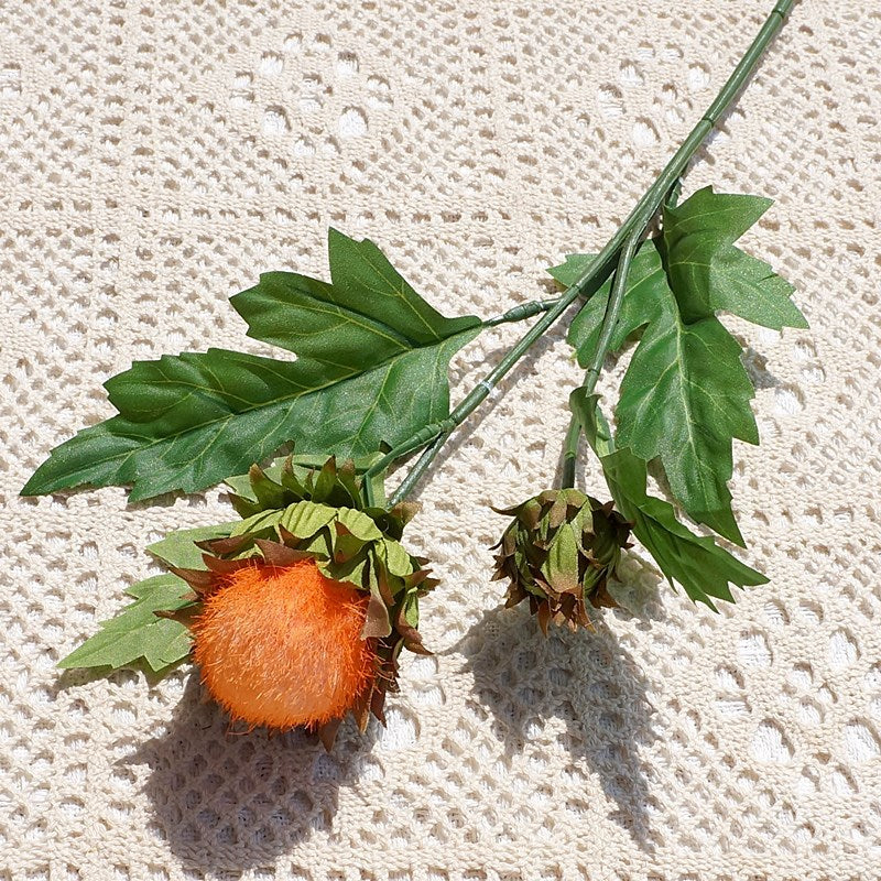 Realistic Greenery Single Stem Thistle Flower - Perfect for Home Décor, Model Homes, Wedding Photography, and Soft Furnishings Decoration