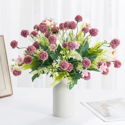 Realistic Faux Dandelion Hydrangea Bouquet - Perfect for Home Decor, Wedding Decor, and Special Events