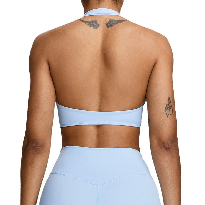 Breathable Cloud Feel Racerback Yoga Bra for Women Supportive Shock Resistant Sports Underwear for Running and Gym Workouts