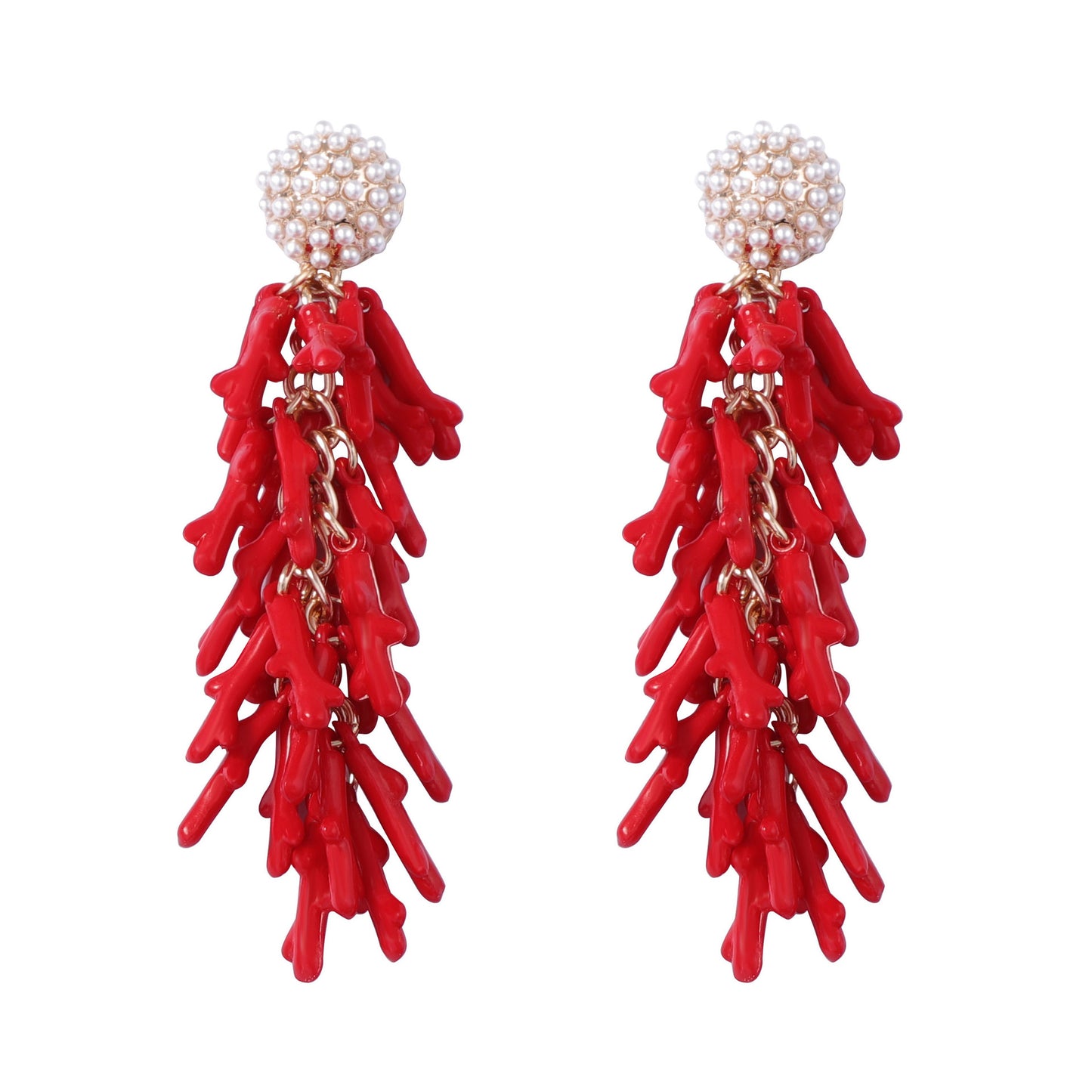 Unique Creative Design Enamel Ocean-Inspired Pendant Earrings with Micro Inlaid Imitation Pearls in Durable Alloy - Perfect for Individuality and Style