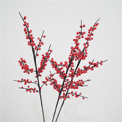 Lifelike North American Winterberry Faux Floral Arrangement - Perfect for Living Room & Dining Table Decor, Complete with Decorative Fruit and Berries for a Touch of Elegance