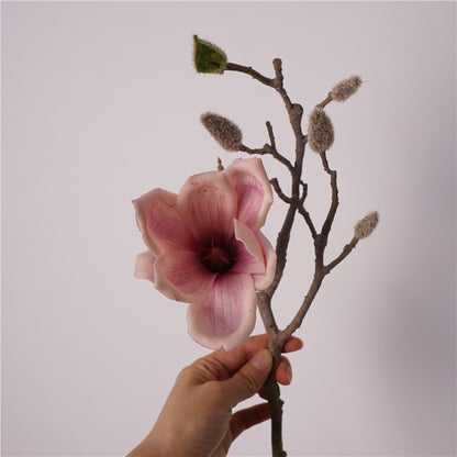 Soft Touch Faux Magnolia Flowers - Realistic Home and Dining Room Decor, Perfect for Weddings and Photography Props