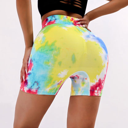 High Waisted 3D Printed Women's Yoga Shorts Quick Dry Butt Lifting and in Red Yellow and Blue for Comfort and Performance