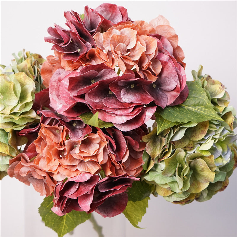 Whimsical Wabi-Sabi Style Hydrangea Bouquet - Realistic Faux Floral Arrangement for Home, Dining Table Decor, Elegant Wedding Centerpieces & Creative Event Styling