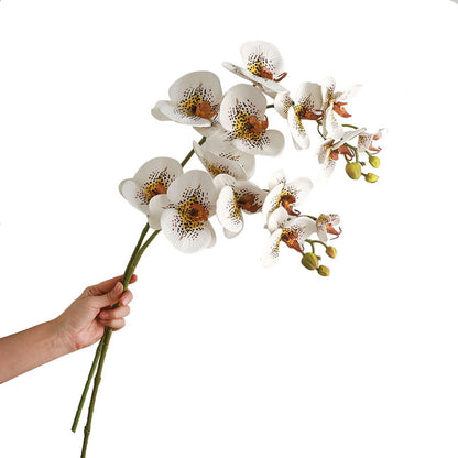 Stunning 7-Head Silk Orchid Arrangement for Wedding Decor | Lifelike Home Decorative Faux Flowers with Soft Touch Silicone Cotton