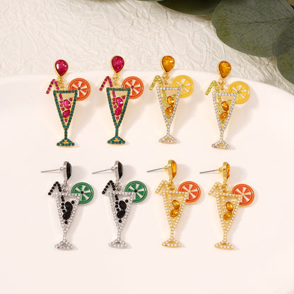 Creative Juice Cup Cocktail Earrings – Unique Bottle-Shaped Accessories Perfect for Girls, Fun and Whimsical Drink-Inspired Jewelry