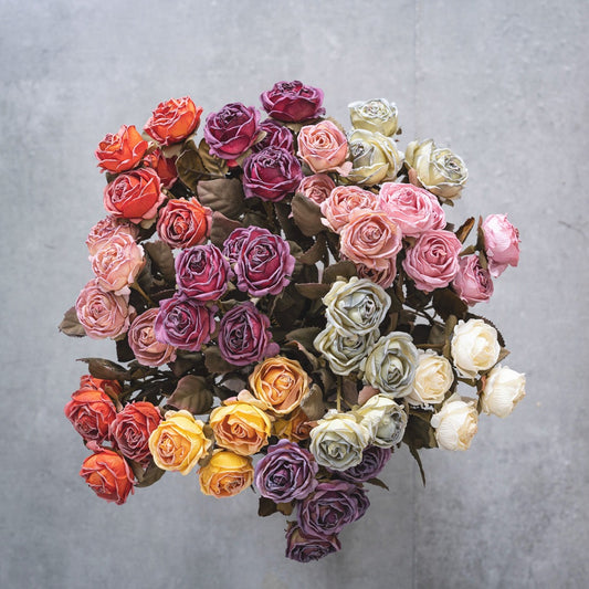 Beautiful Multi-Headed Artificial Dried Bubble Rose - Perfect for Wedding & Event Decor, Greenery Home Accents - High-Quality Craftsmanship MW66901