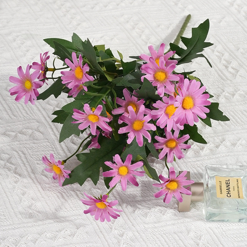 Charming Faux Daisy Flower Arrangement - Fresh and Lively Dutch and Persian Daisies for Home Decor, Weddings, and Photography Props