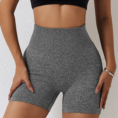 Seamless High Waisted Yoga Shorts for Women Peach Lifting Figure Flattering and for Running and Workouts Style 6415