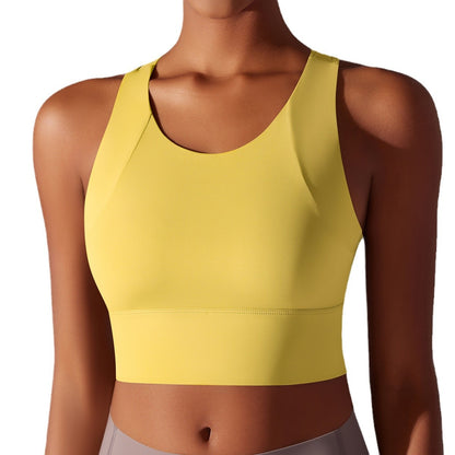 High Performance Women's Yoga Tank Top with Fixed Cups for Back Support Ideal for Intense Workouts Shockproof Fitness Bra