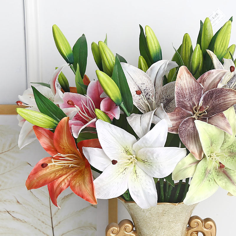 Luxurious Single-Stem Artificial Silk Lily for Wedding Decorations and Home Decor – Exquisite Pre-Made Floral Arrangement for a Touch of Elegance