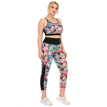 Plus Size Fitness Outfit Set High Performance Yoga Pants and Supportive Sports Bra for Comfort and Style Model No 12081 12082