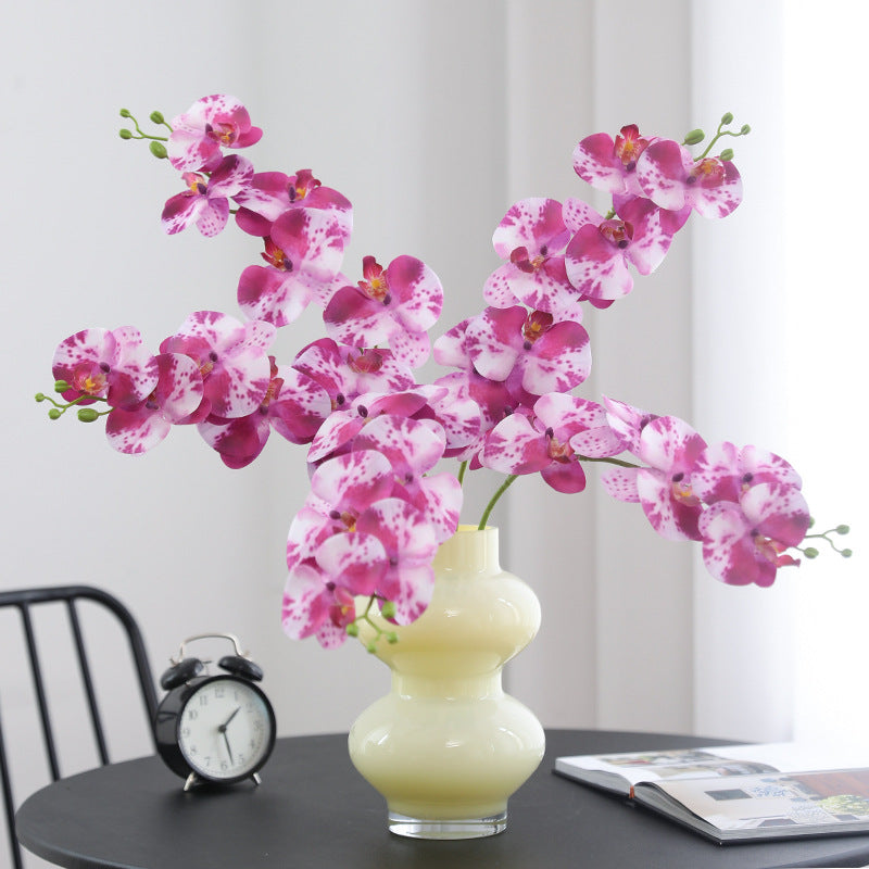 Silk Six-Head Phalaenopsis Orchid Artificial Flowers – Perfect for Living Room Decor, Wedding Venue Arrangements, and Elegant Home Accents