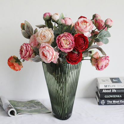 Realistic 3-Head Peony Artificial Flowers – Stunning Faux Floral Decor for Home, Photography Props, and Soft Furnishings