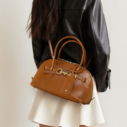 Women's Autumn Genuine Leather Shoulder Bag Spacious Crossbody Tote with Elegant Design for Commuting and Everyday Use