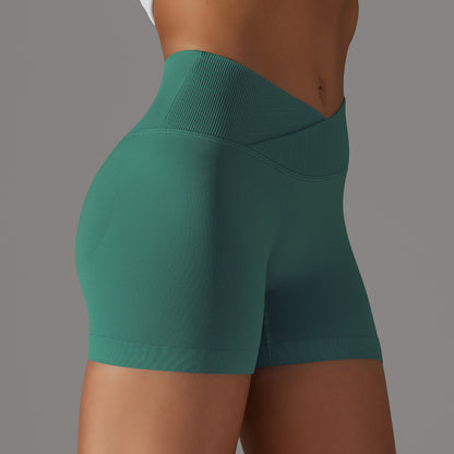 High Waisted Seamless Cross Shorts for Comfort Peach Lift Yoga Pants That Hug Your Curves Enhance Athletic Performance