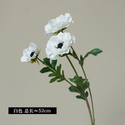 Single Stem 3-Head Silver Lotus Flower - Realistic Artificial Floral Accent for Stunning Home Decor and Event Arrangements